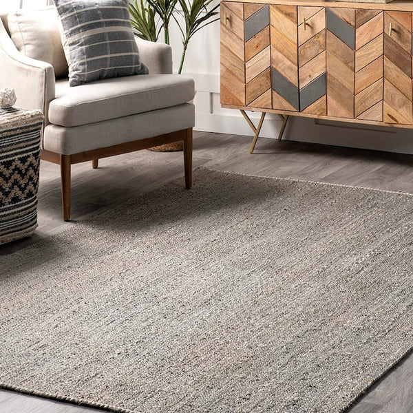 Grey Rectangle Plush Indoor Rug