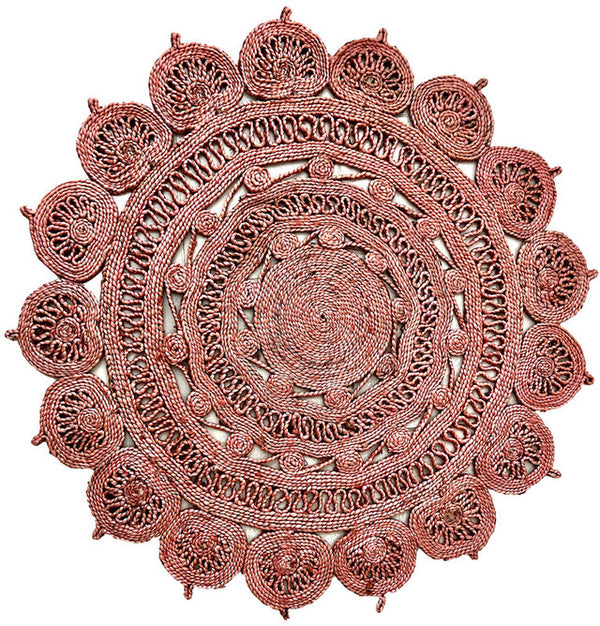 Round Boho Country Charm Jute Rug