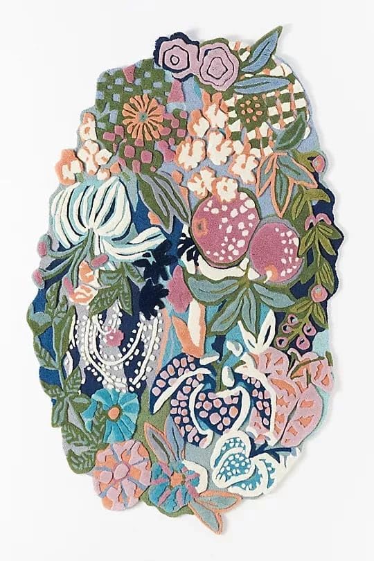 Flower Garden Design Multicolor Floral Area Rug