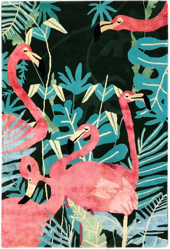 Flamingo Bird Design Rectangular Rug – Odette Rugs