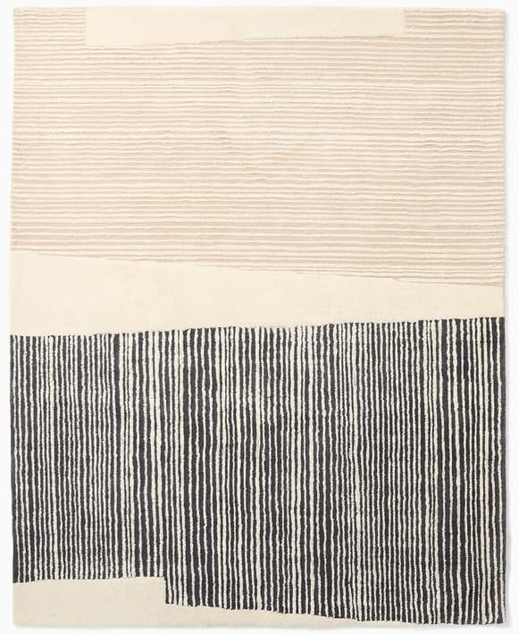 Dual Color Design Modern Rug (Pink & Black)