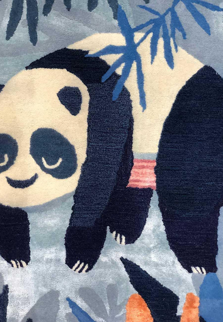 Blue Panda Rug Cute Sleeping Panda Tufted Rug – Odette Rugs