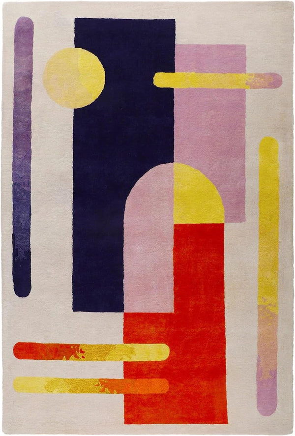 Multicolor Geometric Pattern Rectangle Rug