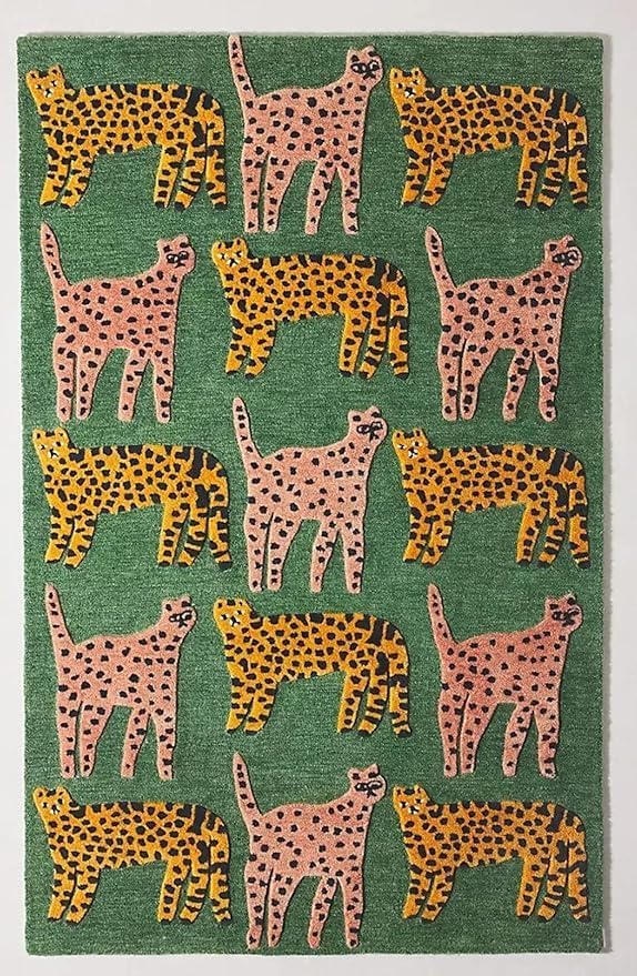 ODETTE RUGS Kids Rug Hot Air Balloon Hand Tufted Wool Area Rug Durable Soft Rugs for Playroom Nursery Kids Bedroom Dorm and Living Room