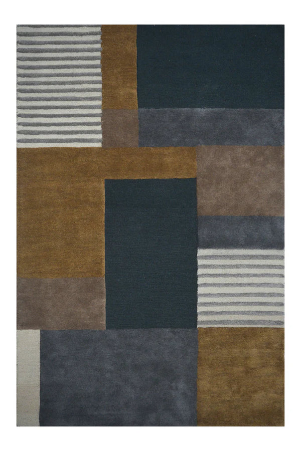Hand tufted-Cinnamon Salmagundi, Wool Rug Soft  Carpet Living Room