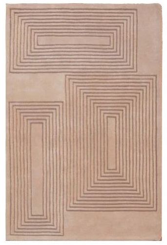 Beige Hand Tufted short Carpet Wool Rugs